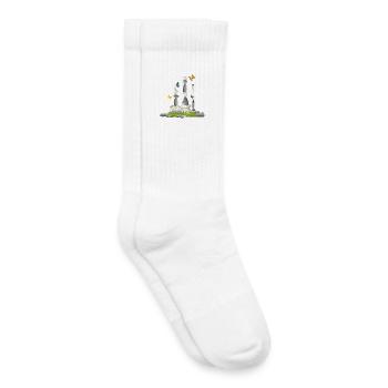 drei Steintürme auf einer Wiese mit Insekten - Kinder Tennissocken - Weiß - Rechts