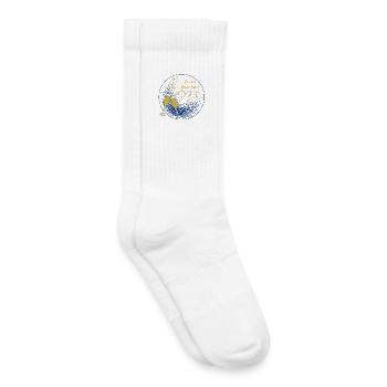 Frohes Neues Jahr Schriftzug Sektgläser Dekoration - Kinder Tennissocken - Weiß - Rechts