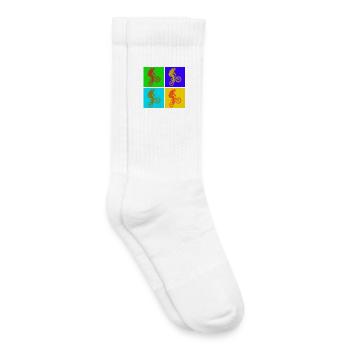 BMX Pop Art - Chaussettes de tennis bio enfant - blanc - Droite