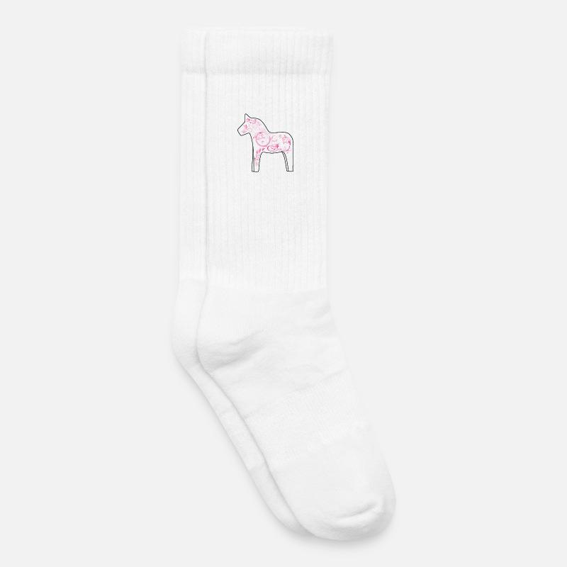 Dala Pferd Pink - Kinder Tennissocken - Weiß