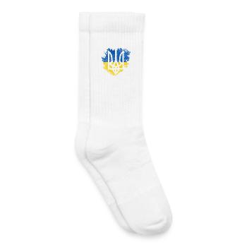 Brush-Ukraine-Dreizack-Flagge - Kinder Tennissocken - Weiß - Rechts