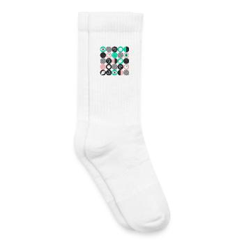 mutiger Minimalismus l Punkte l mint & pink - Kinder Tennissocken - Weiß - Rechts