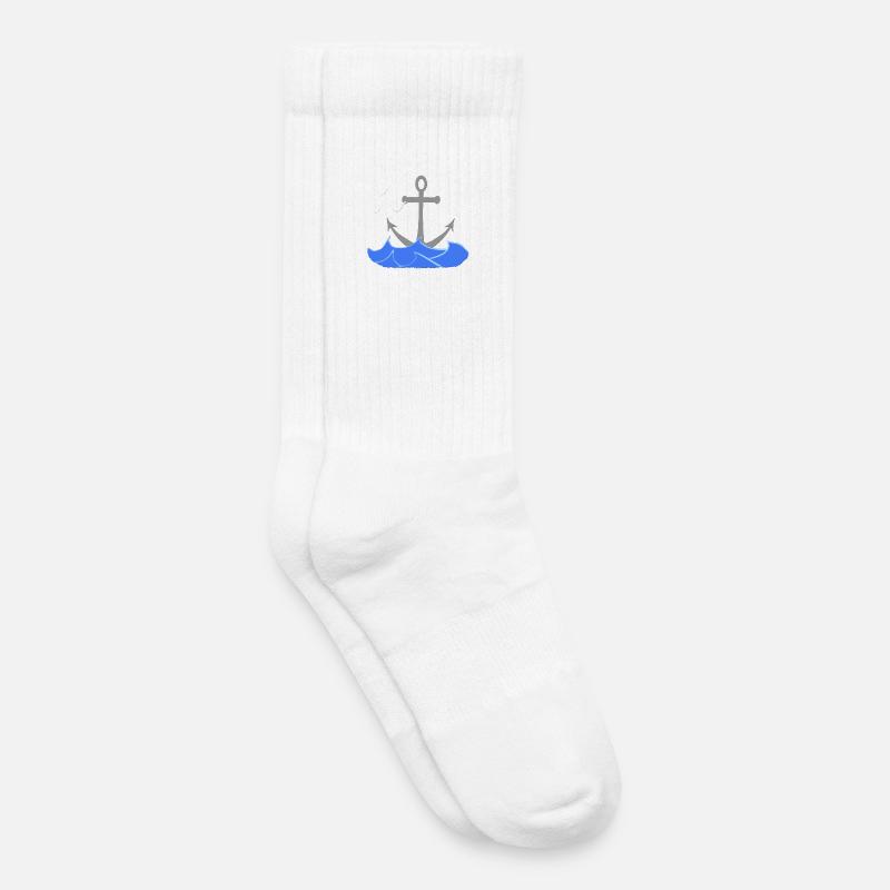 seefahrt design, Wellenmuster, coole Seefaht - Kinder Tennissocken - Weiß