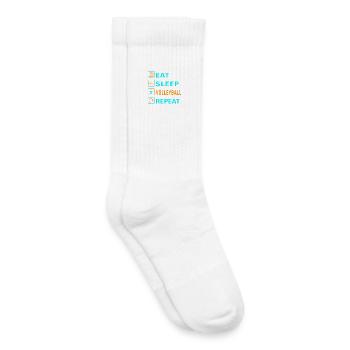 Mangez. Dormir. Volley-ball. Répéter le design - Chaussettes de tennis bio enfant - blanc - Droite