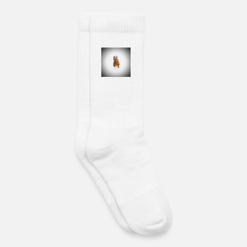 Brauner Dackel - Kinder Tennissocken - Weiß