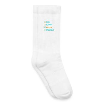 Essen. Schlafen. Radsport. Wiederholen Design - Kinder Tennissocken - Weiß - Rechts