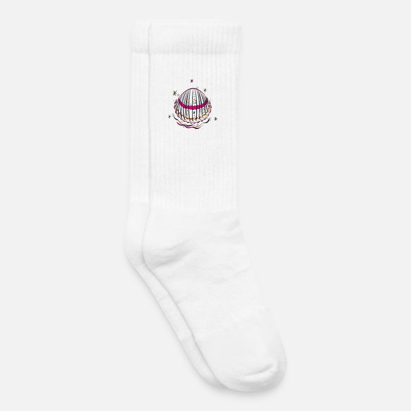 Shell Vacances d’été - Chaussettes de tennis bio enfant - blanc
