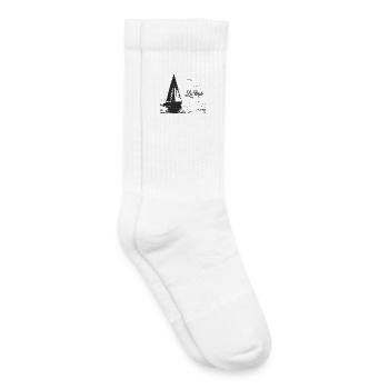 La mer - voilier et 2 mouettes - Chaussettes de tennis bio enfant - blanc - Droite