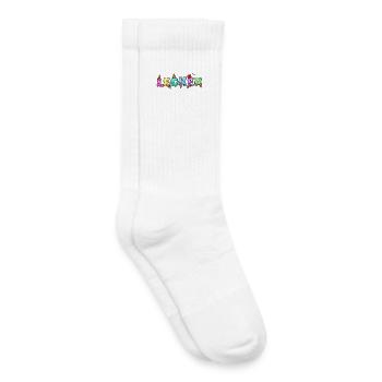Lecker Eis Süßigkeiten Nachspeise Naschen Spruch - Kinder Tennissocken - Weiß - Rechts