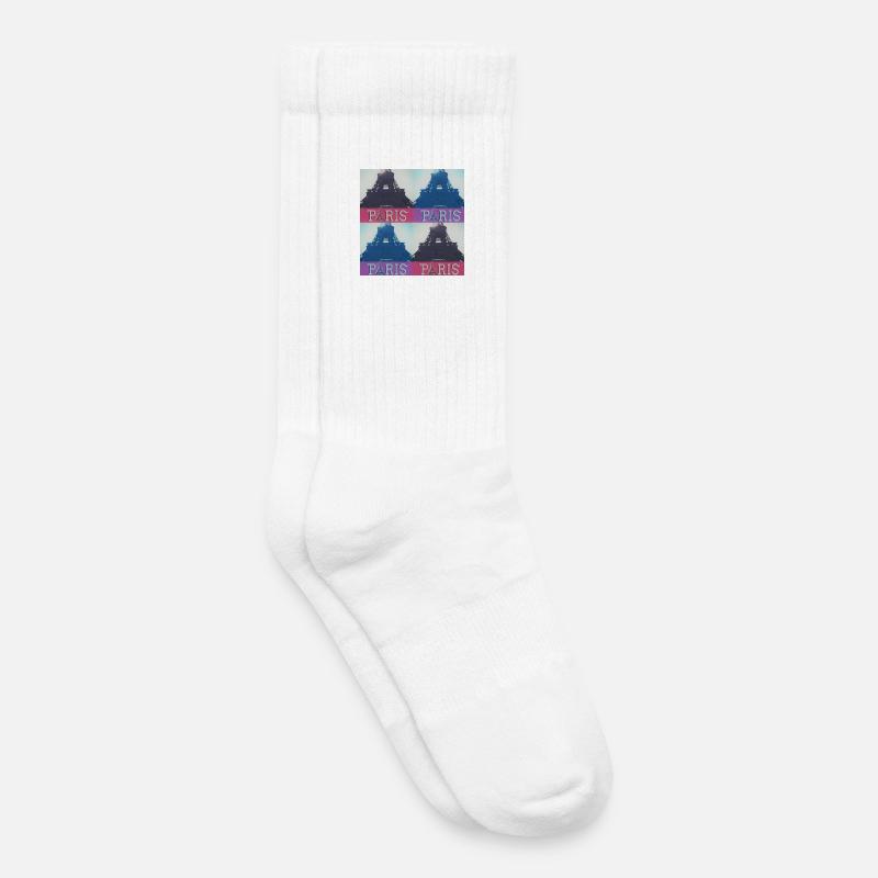 Paris Eiffel - Kids Tennis Socks - white