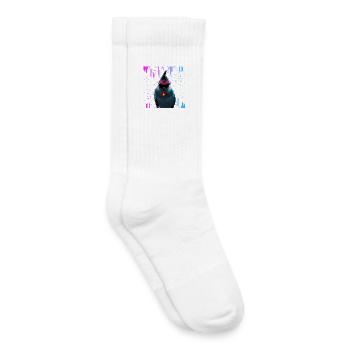 Cyber Cockatiel Neon Bloom - Kids Tennis Socks - white - Right