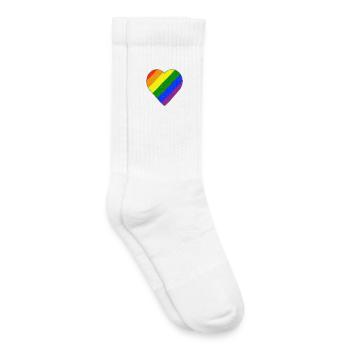 Cœur arc-en-ciel - Chaussettes de tennis bio enfant - blanc - Droite