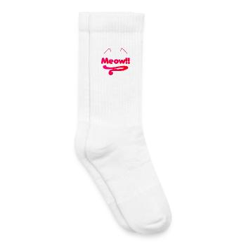 Typographie „Meow“, tail, Ohren, geschenkidee Frau - Kinder Tennissocken - Weiß - Rechts