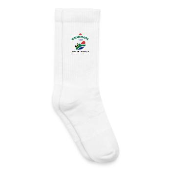 Südafrika Original 100% Flaggen Design - Kinder Tennissocken - Weiß - Rechts
