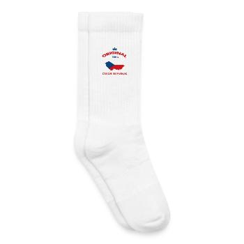 République tchèque Original 100% Drapeaux - Chaussettes de tennis bio enfant - blanc - Droite