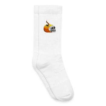 menschenschädel, Kürbisse, gruselige prints - Kinder Tennissocken - Weiß - Rechts