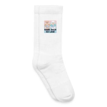 Habe Dich so lieb - Paare - Kinder Tennissocken - Weiß - Rechts