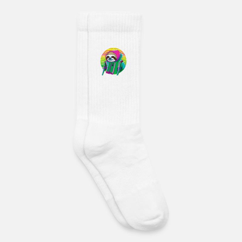 Cyber Punk Sloth - Ukiyo-e Stil. - Kinder Tennissocken - Weiß