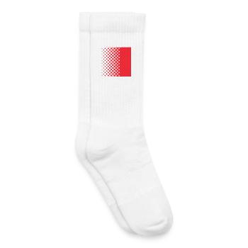 Halftone Gradient Rotes Panel - Kinder Tennissocken - Weiß - Rechts