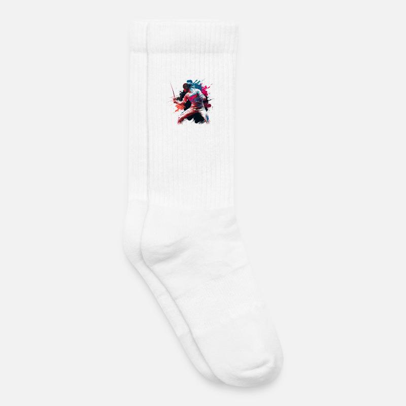 Farbexplosiver Fechter Graffiti - Kinder Tennissocken - Weiß