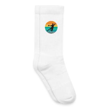 handball, fan de handball, jouer au handball - Chaussettes de tennis bio enfant - blanc - Droite