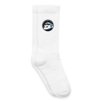 Train, locomotive, chemin de fer - Chaussettes de tennis bio enfant - blanc - Droite