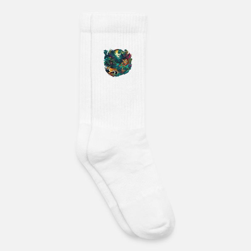 Dschungel - Kinder Tennissocken - Weiß