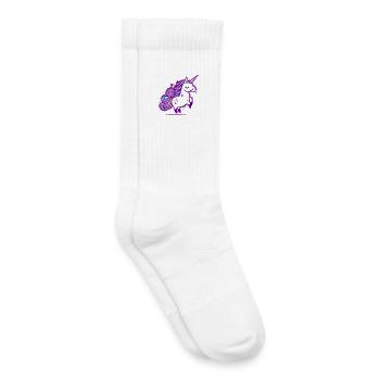 Whimsical Rainbow Unicorn Design - Kids Tennis Socks - white - Right