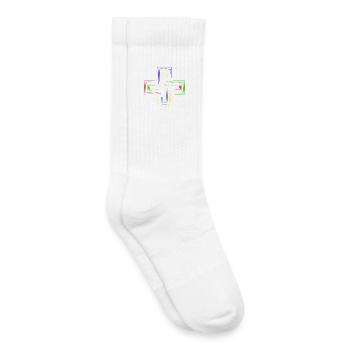 Neon Prism Frames abstraktes Logo - Kinder Tennissocken - Weiß - Rechts