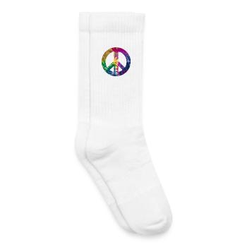 Groovy Tie Dye Peace Zeichen - Kinder Tennissocken - Weiß - Rechts