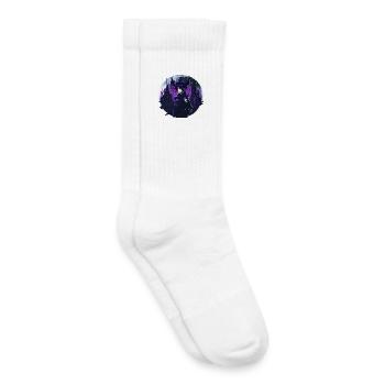 Anime Gothic Moon Girl - Kids Tennis Socks - white - Right