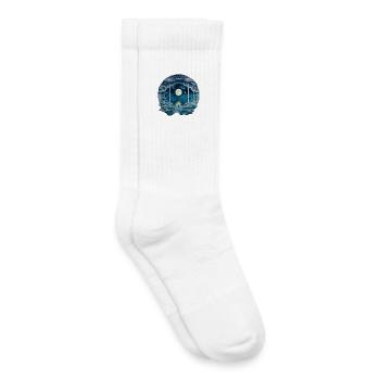 Nuit au clair de lune dans le pavillon du jardin bleu - Chaussettes de tennis bio enfant - blanc - Droite