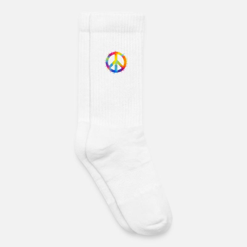 Regenbogen Peace - Kinder Tennissocken - Weiß
