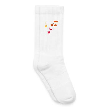 Musiknoten – 3 Farben - Kinder Tennissocken - Weiß - Rechts