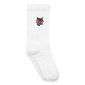 Révolte rétro des loups - Chaussettes de tennis bio enfant - blanc - Droite