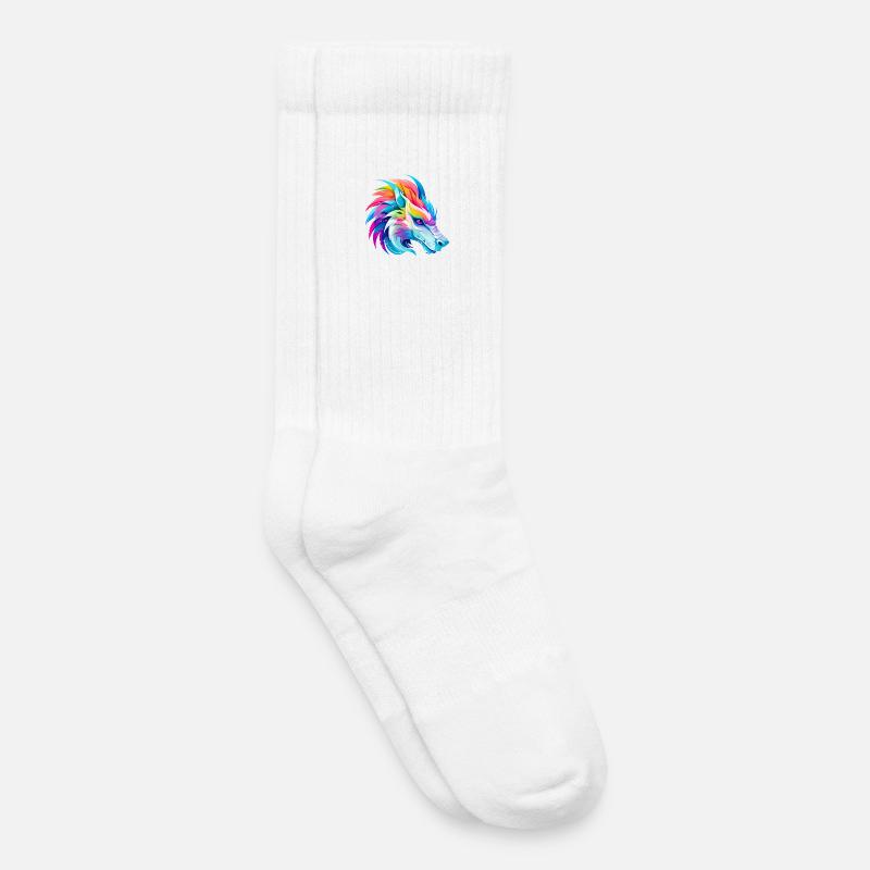 Regenbogen Drache Kopf - Kinder Tennissocken - Weiß