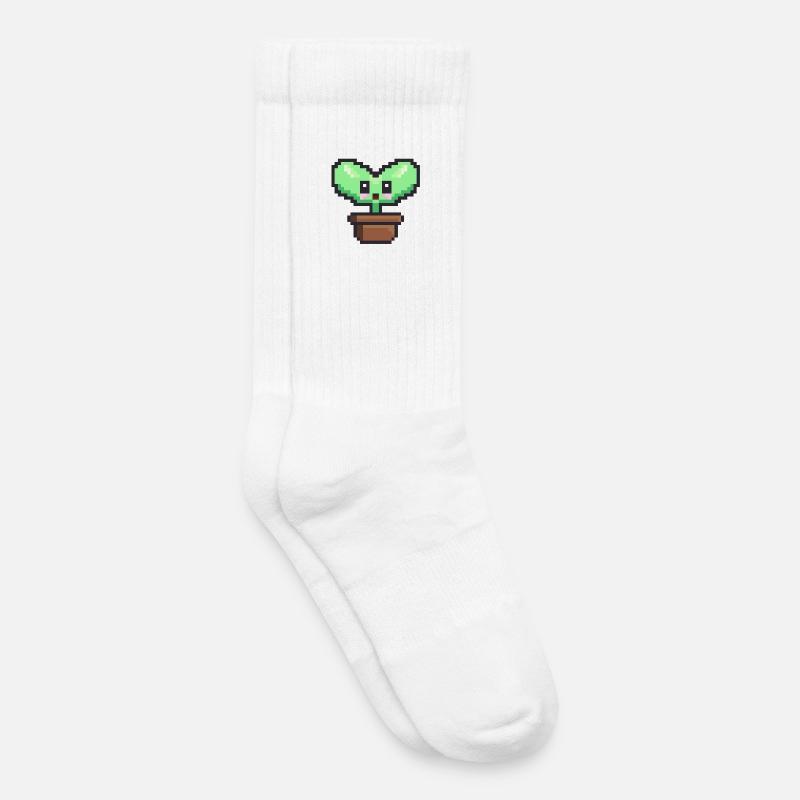 Pflanzliche Pixelkunst - Kinder Tennissocken - Weiß
