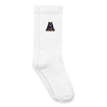 Chess-playing black cat - Kids Tennis Socks - white - Right
