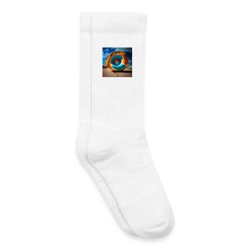Mega Donut 01 - Chaussettes de tennis bio enfant - blanc - Droite