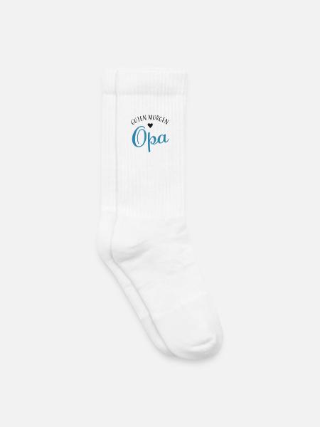Guten Morgen Opa - Kinder Tennissocken - Weiß