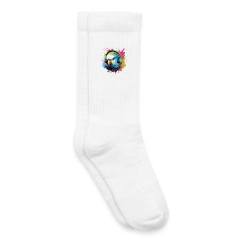 Wellensittich mit Kopfhörer Wellensittiche Vogel - Kinder Tennissocken - Weiß - Rechts