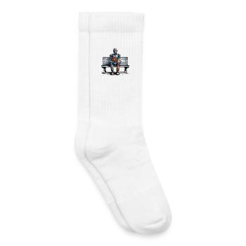 Robot Bench Flowers Robot Love Rusty Art - Kids Tennis Socks - white - Right