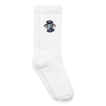 Policier éléphant - Chaussettes de tennis bio enfant - blanc - Droite
