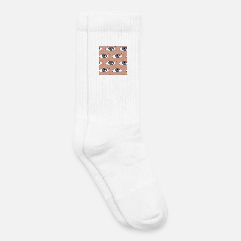 Les yeux alignés - Chaussettes de tennis bio enfant - blanc