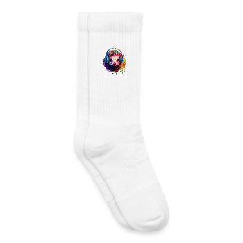 Hérisson avec écouteurs Musique Hérisson à poitrine brune - Chaussettes de tennis bio enfant - blanc - Droite