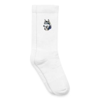Sibirischer Husky Portrait - Kinder Tennissocken - Weiß - Rechts