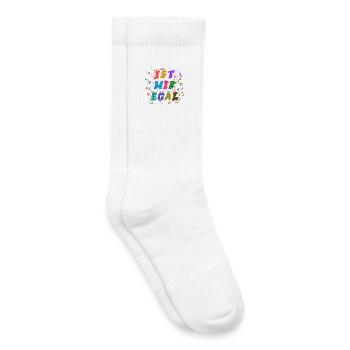 Je m’en fous Déclaration Indifférente Chill - Chaussettes de tennis bio enfant - blanc - Droite