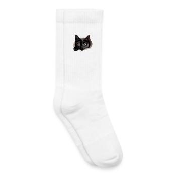 Funny Cute Cat peeking - Cute Kitty Cat - Kinder Tennissocken - Weiß - Rechts
