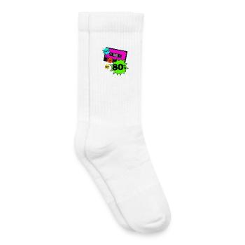 des années 80 Party Retro Fun Shirt Theme Party, des années 80 (25) - Chaussettes de tennis bio enfant - blanc - Droite