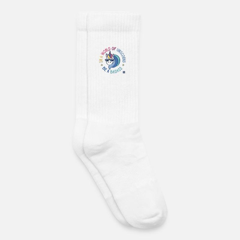 Badass-Einhorn - Kinder Tennissocken - Weiß